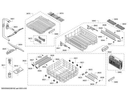Diagram 6 Diagram and Parts List for SHPM98W75N 10 Bosch Dishwasher
