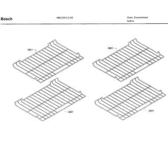 Rack Diagram and Parts List for HBL5551UC 03 Bosch Wall Oven