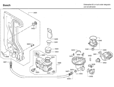 Pump Diagram and Parts List for SHX7ER55UC 93 Bosch Dishwasher