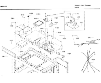 Electrical Parts Diagram and Parts List for HMV3053U 01 Bosch Microwave