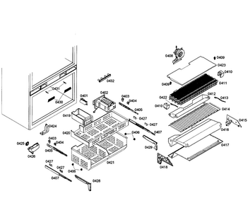Shelfs Friger Diagram and Parts List for T36IT71NNP 02 Thermador Refrigerator