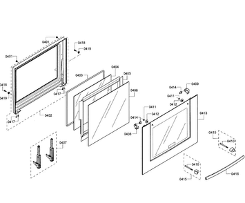 Door Assy Diagram and Parts List for HBL8450UC 11 Bosch Wall Oven
