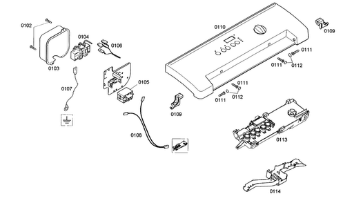 Control Panel Diagram and Parts List for WTMC8320US 05 Bosch Dryer