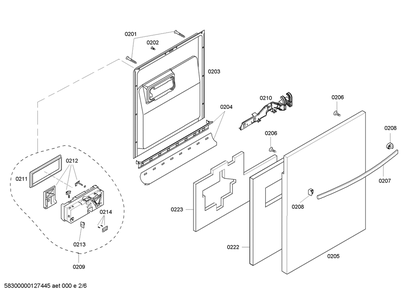 Diagram 2 Diagram and Parts List for SHX56B06UC-14  Bosch Dishwasher