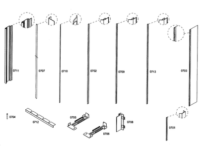Trim Diagram and Parts List for T36IT71NNP 99 Thermador Refrigerator