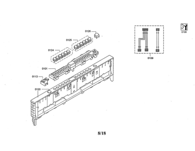 Facia Panel/Operating Module Diagram and Parts List for DWHD640JFP 98 Thermador Dishwasher