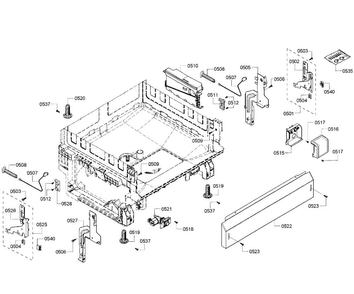 Base Assy Diagram and Parts List for SHE3AR56UC 08 Bosch Dishwasher