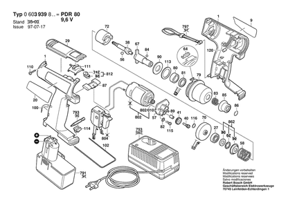 Section 1 Diagram and Parts List for 0603939842  Bosch Hammer Drill