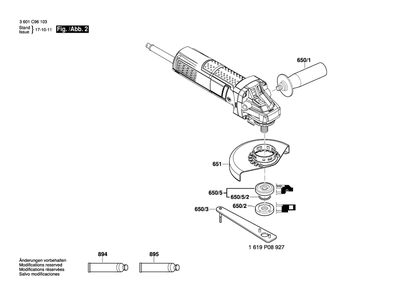 Diagram 2 Diagram and Parts List for GWS9-125S 3 601 C96 104 Bosch Angle Grinder
