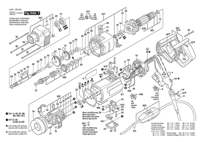 Section 1 Diagram and Parts List for 0601189639  Bosch Drill