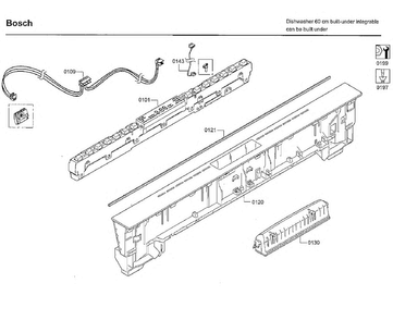 Control Panel Diagram and Parts List for SHXM98W75N 01 Bosch Dishwasher