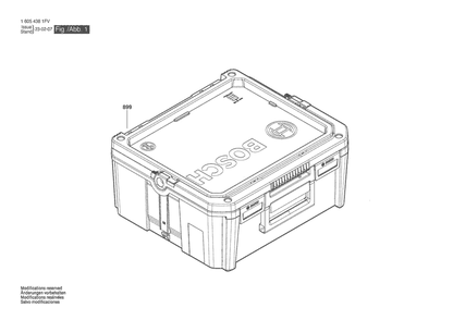 Section 1 Diagram and Parts List for M 16054381FV Bosch Tool Stand & Cart