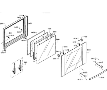 Door Upper Diagram and Parts List for HBL5660UC 08 Bosch Wall Oven