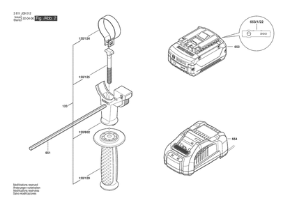 Section 2 Diagram and Parts List for 3611J09012  Bosch Hammer Drill