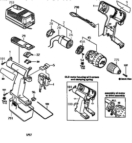 12v Drill/Driver Diagram and Parts List for 0601936539  Bosch Drill