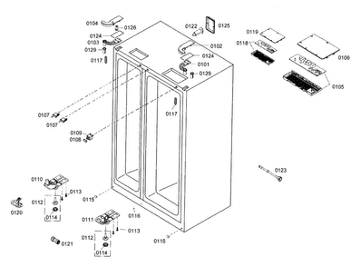Cabinet Diagram and Parts List for B22CS30SNS 02 Bosch Refrigerator