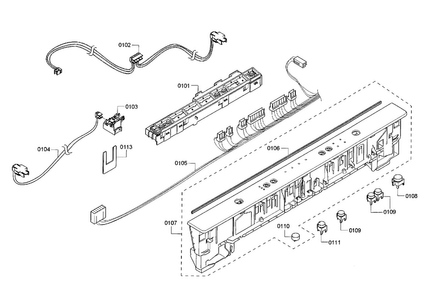 Control Panel Diagram and Parts List for SHX3AR55UC 17 Bosch Dishwasher