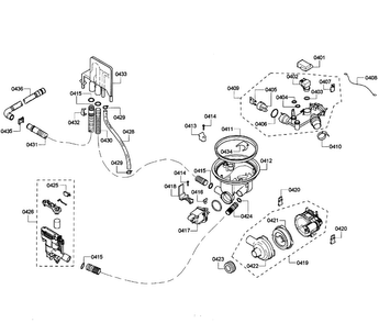 Pump Assy Diagram and Parts List for SHE43F16UC 61 Bosch Dishwasher
