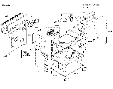Cabinet Diagram and Parts List for HIIP054U 06 Bosch Range