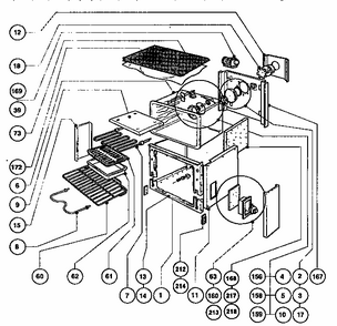 Main Oven Liner And Module Diagram and Parts List for RED30VQ  Thermador Range