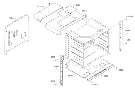Frame Diagram and Parts List for HBL8451UC 01 Bosch Wall Oven