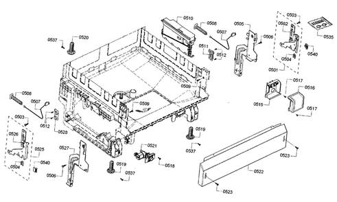 Base Assy Diagram and Parts List for SHX3AR56UC 10 Bosch Dishwasher