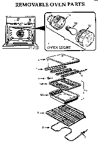 Removable Oven Parts Diagram and Parts List for CT130N-03  Thermador Wall Oven