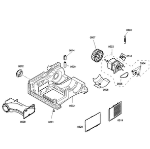 Motor Assy Diagram and Parts List for WTV76100US 03 Bosch Dryer