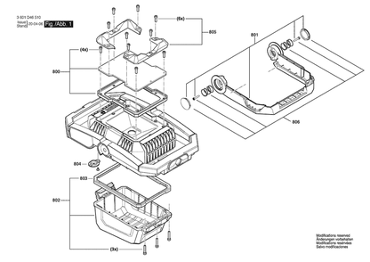 Section 1 Diagram and Parts List for 3601D46510  Bosch Worklight & Flashlight
