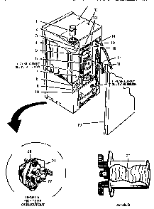 Body, Rear Diagram and Parts List for CMT231-01  Thermador Microwave