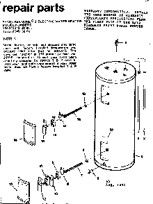 2 Electric Water Heater Diagram and Parts List for 153311540  Kenmore Water Heater