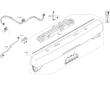 Control Panel Diagram and Parts List for SHS5AVF2UC 01 Bosch Dishwasher