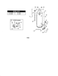 Water Heater Diagram and Parts List for 153336520  Kenmore Water Heater