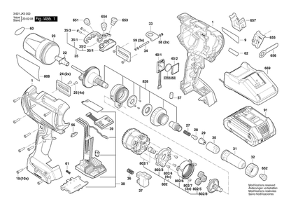 Part Location Diagram of 1607A3518A Bosch Battery Pack