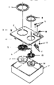 St2 Body Diagram and Parts List for ST12  Thermador Cooktop