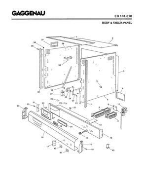 02 - BODY & FASCIA PANEL Diagram and Parts List for EB181-610  Bosch Range
