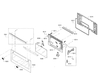 Door Diagram and Parts List for HMC80151UC 01 Bosch Microwave