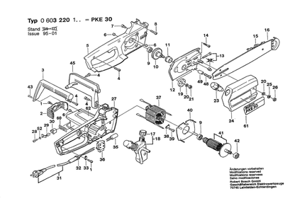 Section 1 Diagram and Parts List for 0603220132  Bosch Chainsaw