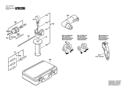 Section 2 Diagram and Parts List for 0611218739  Bosch Hammer Drill