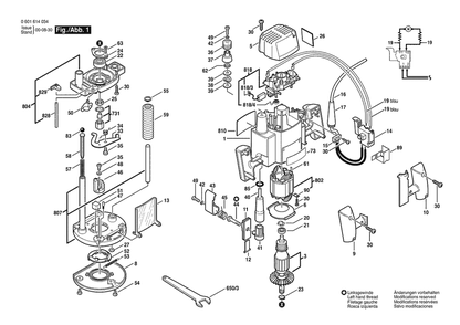 Section 1 Diagram and Parts List for GOF900A 0601614034 Bosch Router