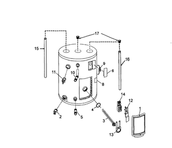 Main Assy Diagram and Parts List for 153316060  Kenmore Water Heater