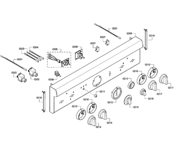 Control Panel Diagram and Parts List for PRD304GHU 10 Thermador Range