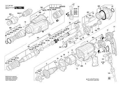 Part Location Diagram of 1614010262 Bosch Armature 230v
