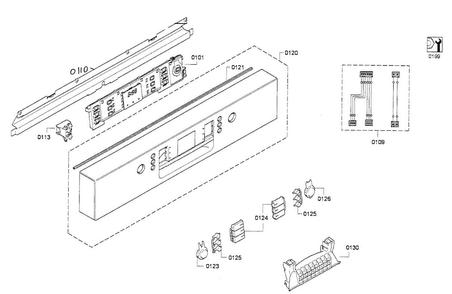 Control Panel Diagram and Parts List for SHE68E05UC 01 Bosch Dishwasher