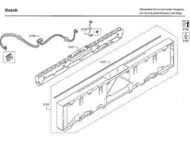 Control Panel Diagram and Parts List for SHVM78W53N 01 Bosch Dishwasher