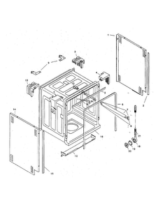 Cabinet Diagram and Parts List for SHU3326UC 12 Bosch Dishwasher