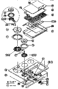 Main Top Diagram and Parts List for ESC-30  Thermador Range