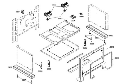 Mounting Assy Diagram and Parts List for PRG364EDG04  Thermador Range
