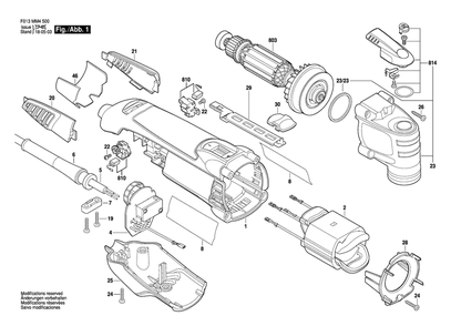 Diagram Diagram and Parts List for MM45 F 013 MM4 501 Bosch Multi-Tool