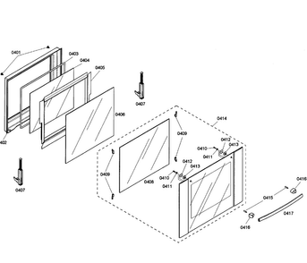Upper Door Diagram and Parts List for HBL5620UC 01 Bosch Wall Oven